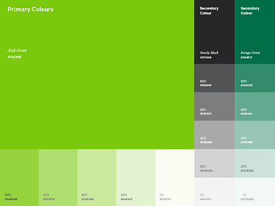 Branding Colours black branding colour dark green green guidelines style tints tones