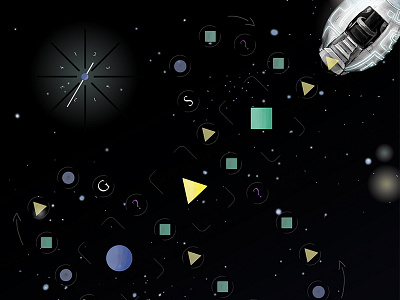 Make It to the Spaceship! Board boardgame design digital digital painting game illustration layout poster space spaceship