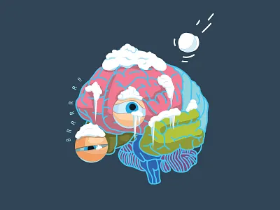FrozenBrain brain cold frozen illustration snow