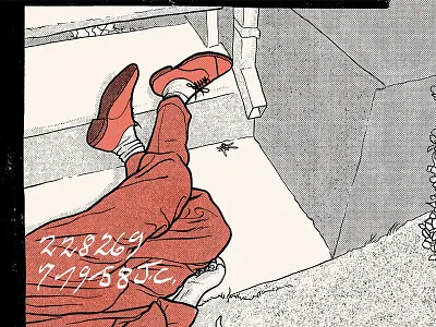 CSI 1 body crime crime scene csi dead halftone illustration illustrator ipadpro police procreate vintage