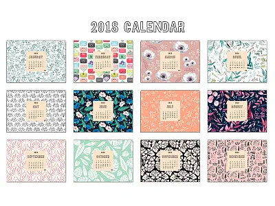 2018 Calendar 2018 calendar free goods graphic design illustration newyear pattern