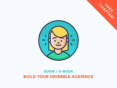 Build your Dribbble audience! avatar character dribbble emoji girl happy hearing icon illustration outline smiling woman