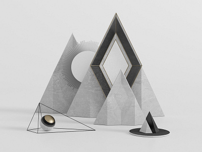 ELEMENTS 1/3 3d black c4d cgi concrete gray white