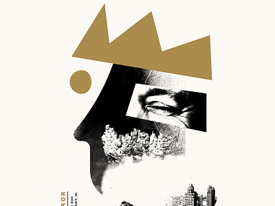 Gig Poster Sneak Peak black bomb collage crown detroit explosion eye gold halftone post texture