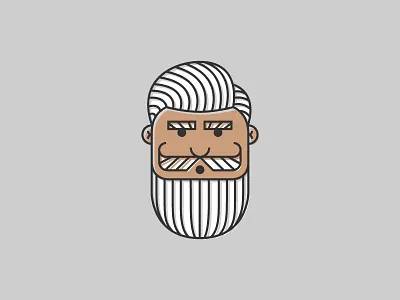 Hipster Silver Fox beard fox hair hipster illustration mustache silver
