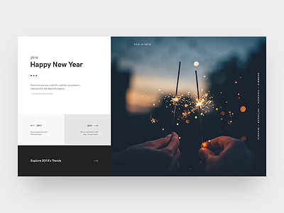 Happy New Year! 2018 clean fireworks happy new year mondrianizm new year rectangles simple ui