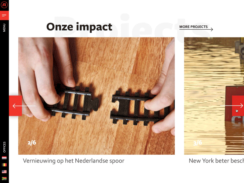 Rebel - Project slider create digital impact impact projects rebel redkiwi side menu slider