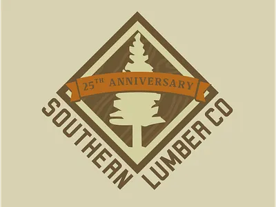 Southern Lumber Anniversary anniversary logo retro southern lumber trees
