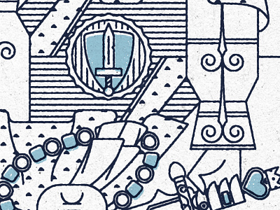 Something cool is coming... illustration monoline print
