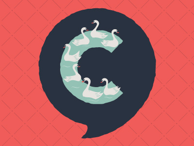 Seven Swans A Swimming blue christmas holidays illustration logo system pink swans swimming twelve days