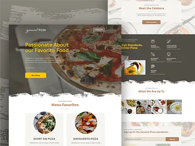 Genuine Pizza Site 1 food homepage interface landing landing page page pizza product site ui web design website