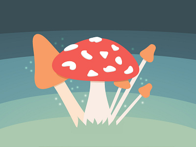 Piuzli dark glow illustration mushrooms nature toxic