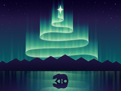 Aurora arctic aurora aurora borealis bear christmas christmas tree holiday ice north northern lights