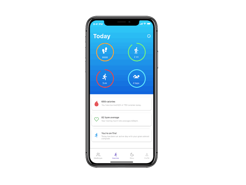 Fitness App design framer health ui ux