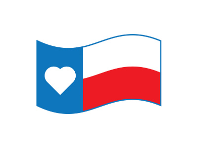 Texas Love brand design flag graphic heart icon love texas