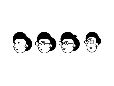 Avatar Exploration II avatar expression face glass hair illustration illustrator mood