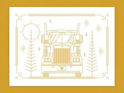 2017 Holiday Card gold holiday card illustration trucking vector
