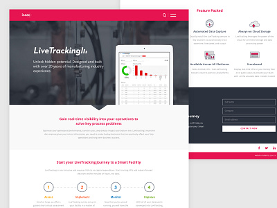 LiveTracking Landing Page landing live manufacturing technology tracking website