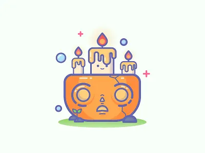 Burning Candle candle cute draw halloween illustration kawaii kit pumpkin spooky