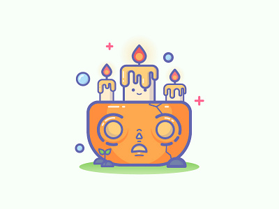 Burning Candle candle cute draw halloween illustration kawaii kit pumpkin spooky