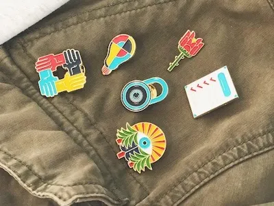 Pilot Pins checklist enamel pins forest hands light lock pin game rose