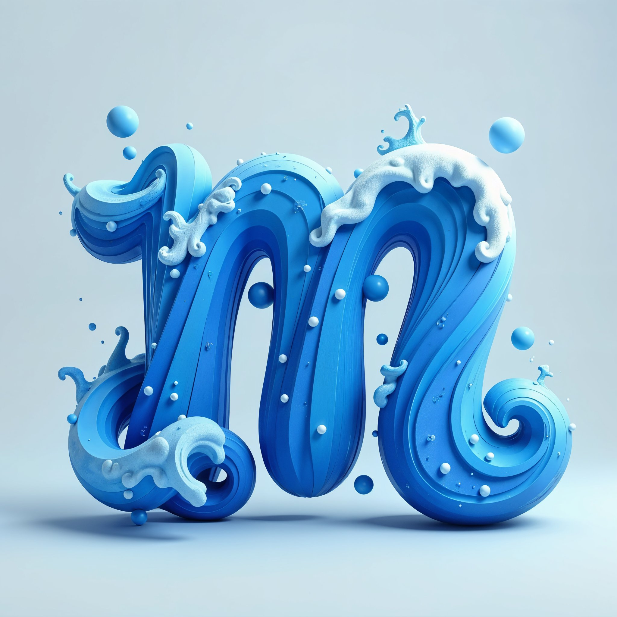 Example of 3D Stylized Letter M Design