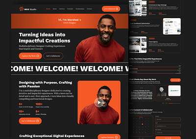Personal Branding Portfolio Landing Page Design creative creative agency creative direction design designer home page landing page modern personal portfolio portfolio website product design professional studio ui ux web web design website website design