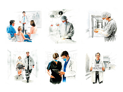 Medical Illustrations clinic design healthcare hospital illust illustration medical medicine patient treatment ui web design