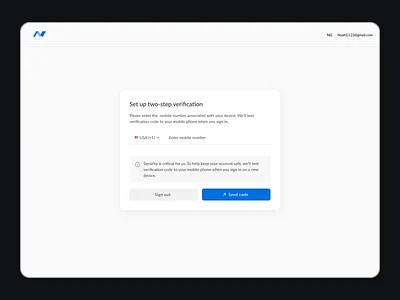 Two-step verification - Light mode app branding design dribbble graphic design illustration logo product productdesign rebound reboundshot ui uiuxdesign ux