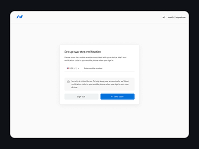 Two-step verification - Light mode app branding design dribbble graphic design illustration logo product productdesign rebound reboundshot ui uiuxdesign ux