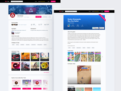 Game Studio Platform Website app store community gaming gaming industry landing library mobile game mobile game studios platform play store ui ui design ux ux design website