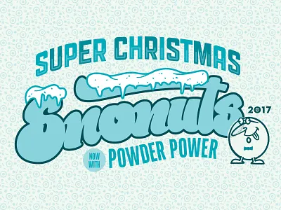 Snonuts branding christmas donuts ice lettering packaging powder snow type