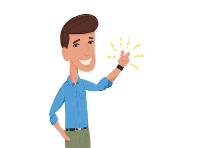 Launch guy happy illustration launch peace