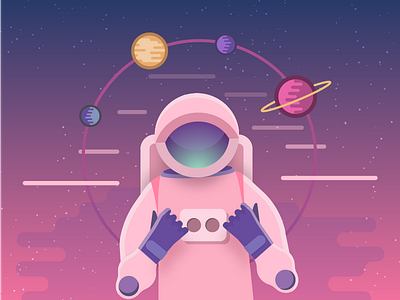 Spaceman creative flat gradient illustration space spaceman vector