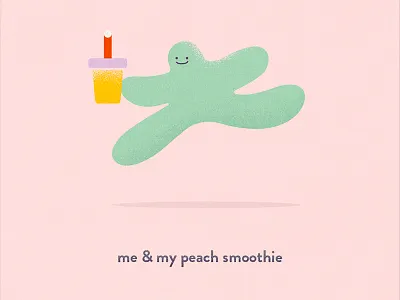 Peach smoothie abstract character character design design illustration minimal shapes texture