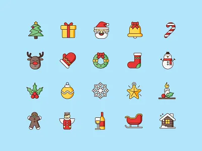 Christmas Icon angel christmas christmas tree deer gift gingerbread man santa claus santa sleigh snowflake snowman star wine