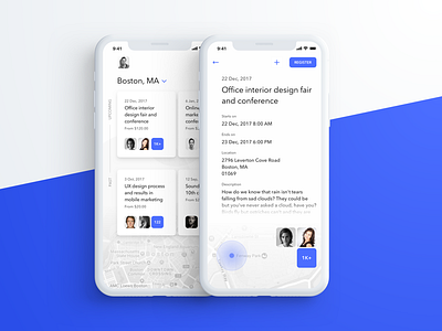 Events app UI experiment application design events iphone x mobile ui