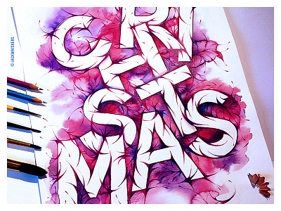 Merry CHRISTMAS | Illustrative lettering art direction art director calligraphy christmas custom type freestyle graphic design graphic designer illustration jack whiskers lettering typography