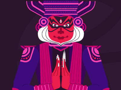 Hello Dribbble! art dance debut explayin illustration kathakali