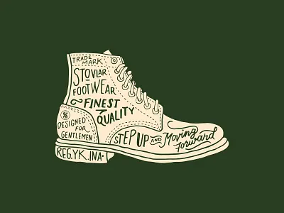 Stovlar Shoes Co. branding cool design handlettering illustration lettering retro vintage