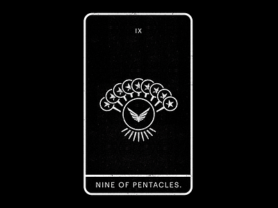 Nine of Pentacles. bird black control discipline falcon focuse grace minimal nine pentacles tarot white