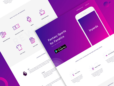 Landing Page - Fantasy League - Freebie! clean fantasy league flat free freebie gradient landing page minimal sketch sketchapp source file website