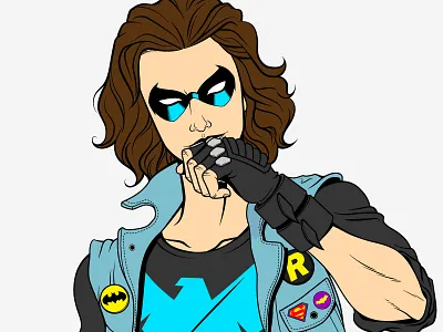 Nightwing Redesign batman design grunge nightwing rock superhero vector
