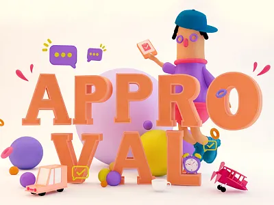 Approvel 3d c4d character charity design designs dribbble illustration red