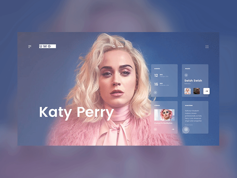 Artist Page concept design label mobile motion music record universal ux web