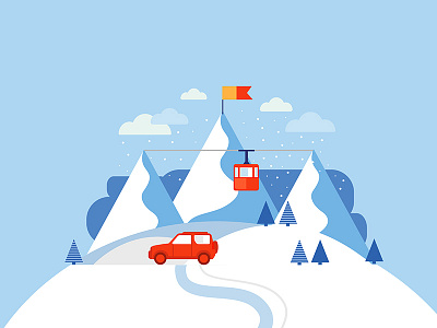 Snowy Mountains alpine blue iilustration illustration mountain resort skiing snow snowboard snowy vector