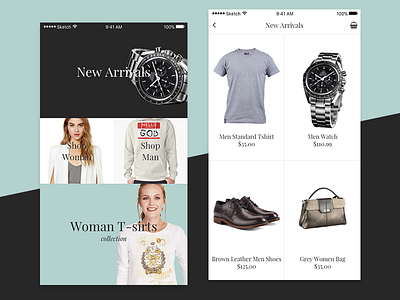 Ecommerce App UI app ecommerce fashion onlineshop sell shop sketch ui ux