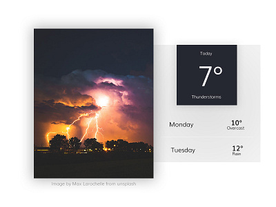 100 Day Challenge Day 10 - Weather Widget 010 100dayui card day 10 flat thunderstorm ui uichallange weather widget