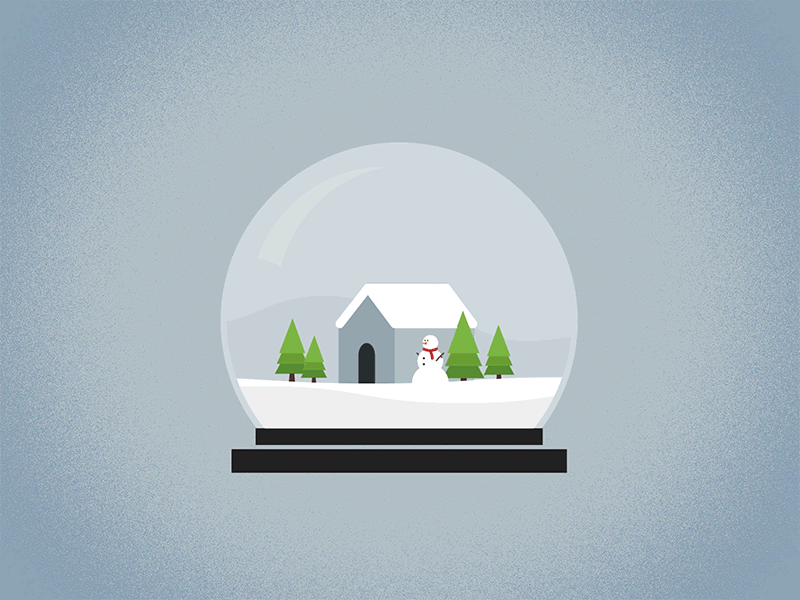 Snowglobe 2d after effects faux 3d flat design gif motion motion graphics snow snowglobe snowman