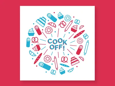 Cook Off baking cakes cookies food graphic illustration